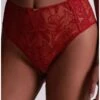 Culotte Haute Aubade Coeur à Corps (Rouge Rebelle) -Magasin De Lingerie De Mode culotte haute aubade coeur a corps rouge rebelle