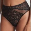 Culotte Taille Haute Aubade Flowermania (Noir) 1 Culotte Taille Haute Aubade Flowermania (Noir) -Magasin De Lingerie De Mode culotte taille haute aubade flowermania noir