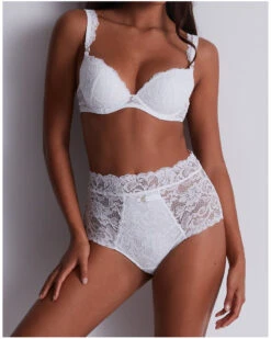 Culotte Taille Haute Aubade Mon Bijou (Blanc) -Magasin De Lingerie De Mode culotte taille haute aubade mon bijou blanc 3