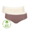 Hipsters (Lot De 2) Coton Bio Sloggi GO Ribbed (Angora) -Magasin De Lingerie De Mode hipsters lot de 2 coton bio sloggi go ribbed angora
