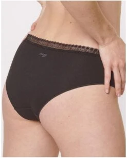 Hipsters (Lot De 2) Coton Bio Sloggi GO Ribbed (Noir) -Magasin De Lingerie De Mode hipsters lot de 2 coton bio sloggi go ribbed noir 2