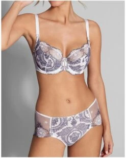 Shorty Empreinte Lilly Rose (Bleu De Jouy) -Magasin De Lingerie De Mode shorty empreinte lilly rose bleu de jouy 3