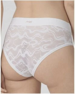 Slip Midi Sloggi GO Allround Lace (Blanc) -Magasin De Lingerie De Mode slip midi sloggi go allround lace blanc 1