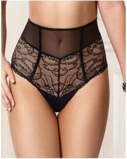 Slip Rétro Lise Charmel Soir De Venise (Noir) -Magasin De Lingerie De Mode slip retro lise charmel soir de venise noir 1 1