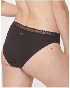 Slips Tai (Lot De 2) Coton Bio Sloggi GO Ribbed (Noir) -Magasin De Lingerie De Mode slips tai lot de 2 coton bio sloggi go ribbed noir 2