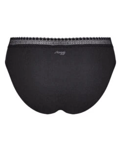 Slips Tai (Lot De 2) Coton Bio Sloggi GO Ribbed (Noir) -Magasin De Lingerie De Mode slips tai lot de 2 coton bio sloggi go ribbed noir 5