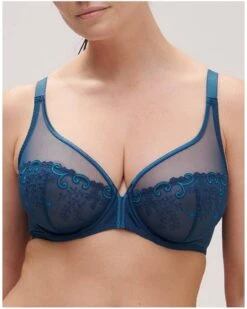 Simone Perele Soutien-gorge Décolleté Plongeant Simone Pérèle Délice (Bleu Prestige) -Magasin De Lingerie De Mode soutien gorge decollete plongeant simone perele delice bleu prestige 3