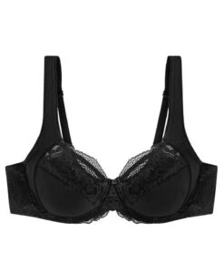 Soutien-gorge Emboîtant Bien-être Triumph Modern Lace+Cotton (Noir) -Magasin De Lingerie De Mode soutien gorge emboitant bien etre triumph modern lacecotton noir 2