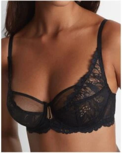 Soutien-gorge Emboîtant Plunge Aubade Flowermania (Noir)