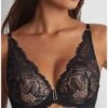Soutien-gorge Plunge Foulard Aubade Flowermania (Noir) -Magasin De Lingerie De Mode soutien gorge plunge foulard aubade flowermania noir