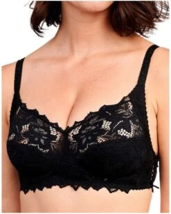 Soutien-gorge Sans Armature Dentelle Plus Sans Complexe Coton D'arum (Noir)