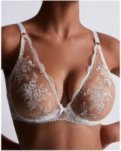 Soutien-gorge Triangle Plunge Aubade Trésor Infini (White Wind)