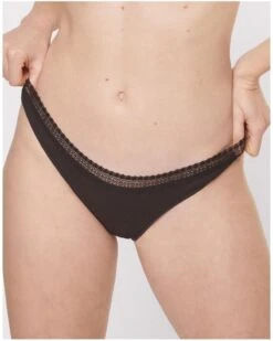 Tangas (Lot De 2) Coton Bio Sloggi GO Ribbed (Noir) -Magasin De Lingerie De Mode tangas lot de 2 coton bio sloggi go ribbed noir 2