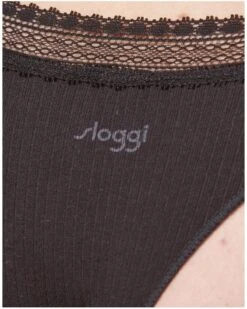 Tangas (Lot De 2) Coton Bio Sloggi GO Ribbed (Noir) -Magasin De Lingerie De Mode tangas lot de 2 coton bio sloggi go ribbed noir 3