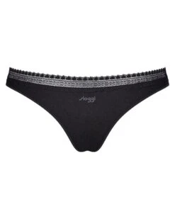 Tangas (Lot De 2) Coton Bio Sloggi GO Ribbed (Noir) -Magasin De Lingerie De Mode tangas lot de 2 coton bio sloggi go ribbed noir 6